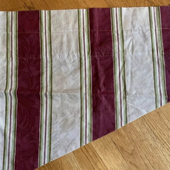 Waverly Pair Of 2 Striped Ascot Valances Curtains Lined - Picture 4 of 6